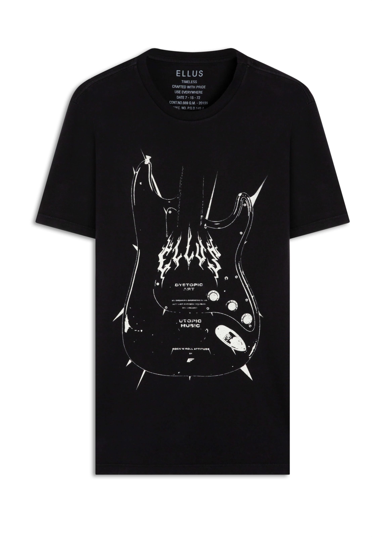 T-Shirt  Dystopic Art Guitar Preto