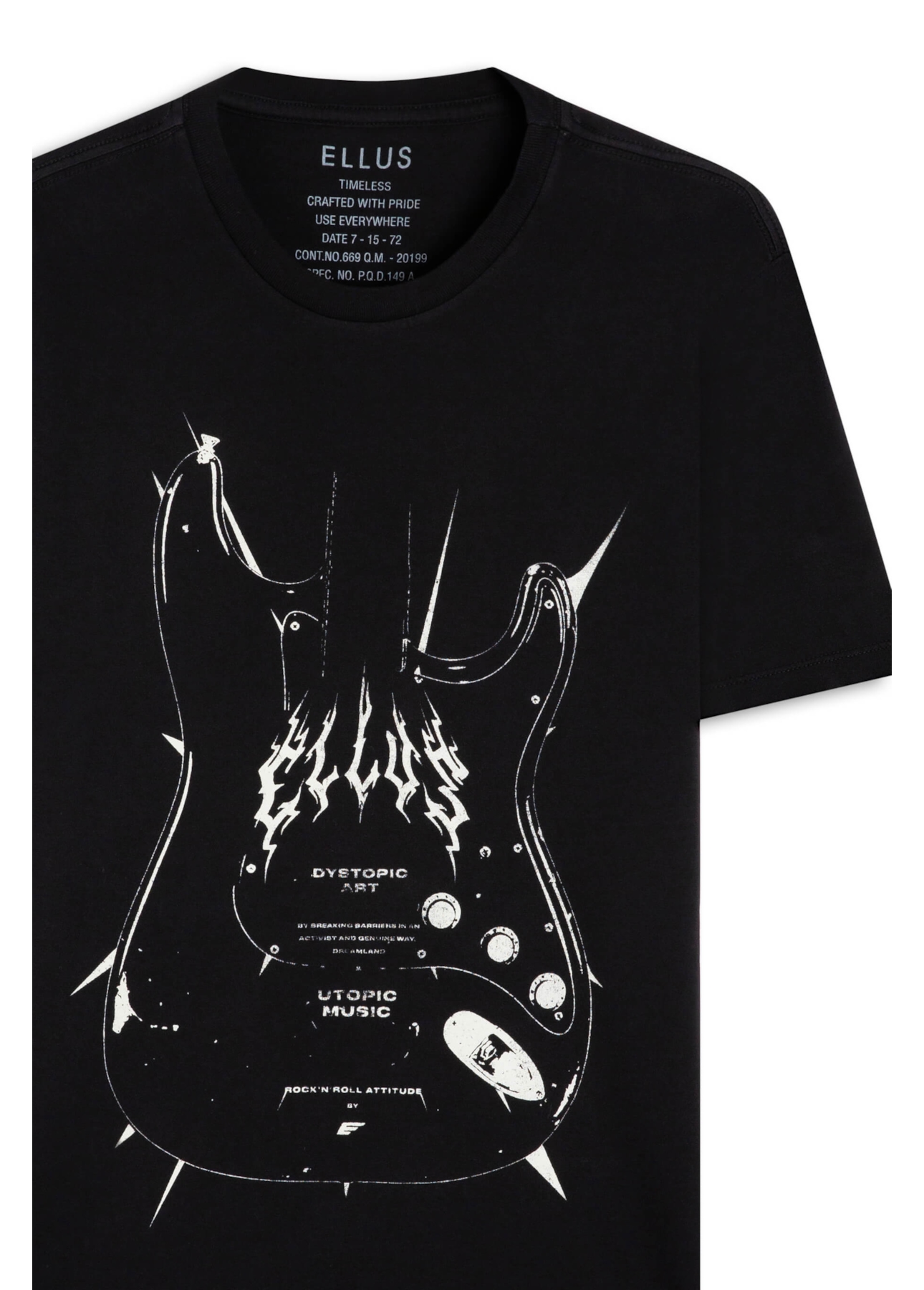 T-Shirt  Dystopic Art Guitar Preto