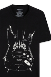T-Shirt  Dystopic Art Guitar Preto