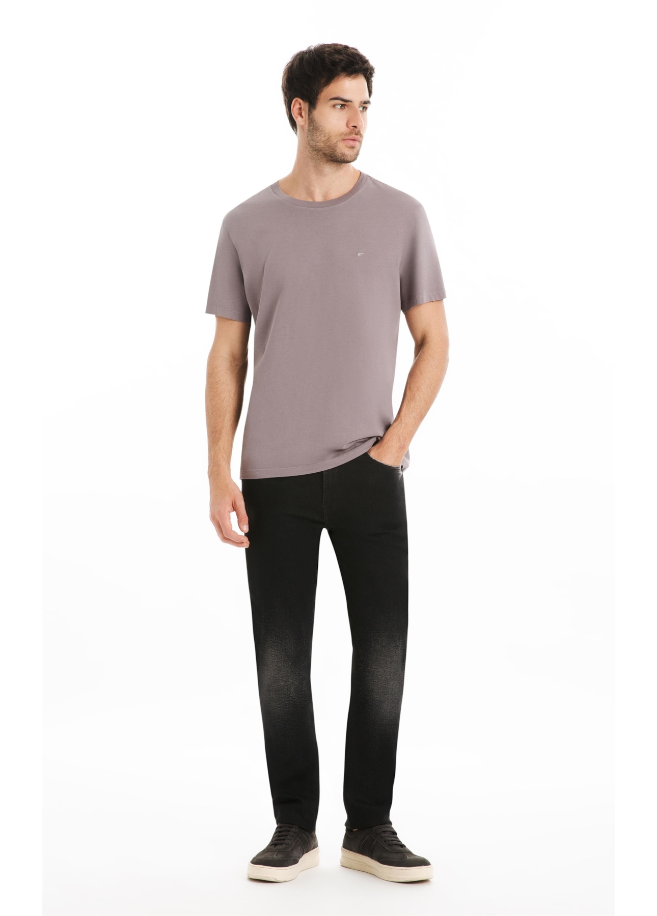 T-Shirt Fine Easa Classic Purple Gray