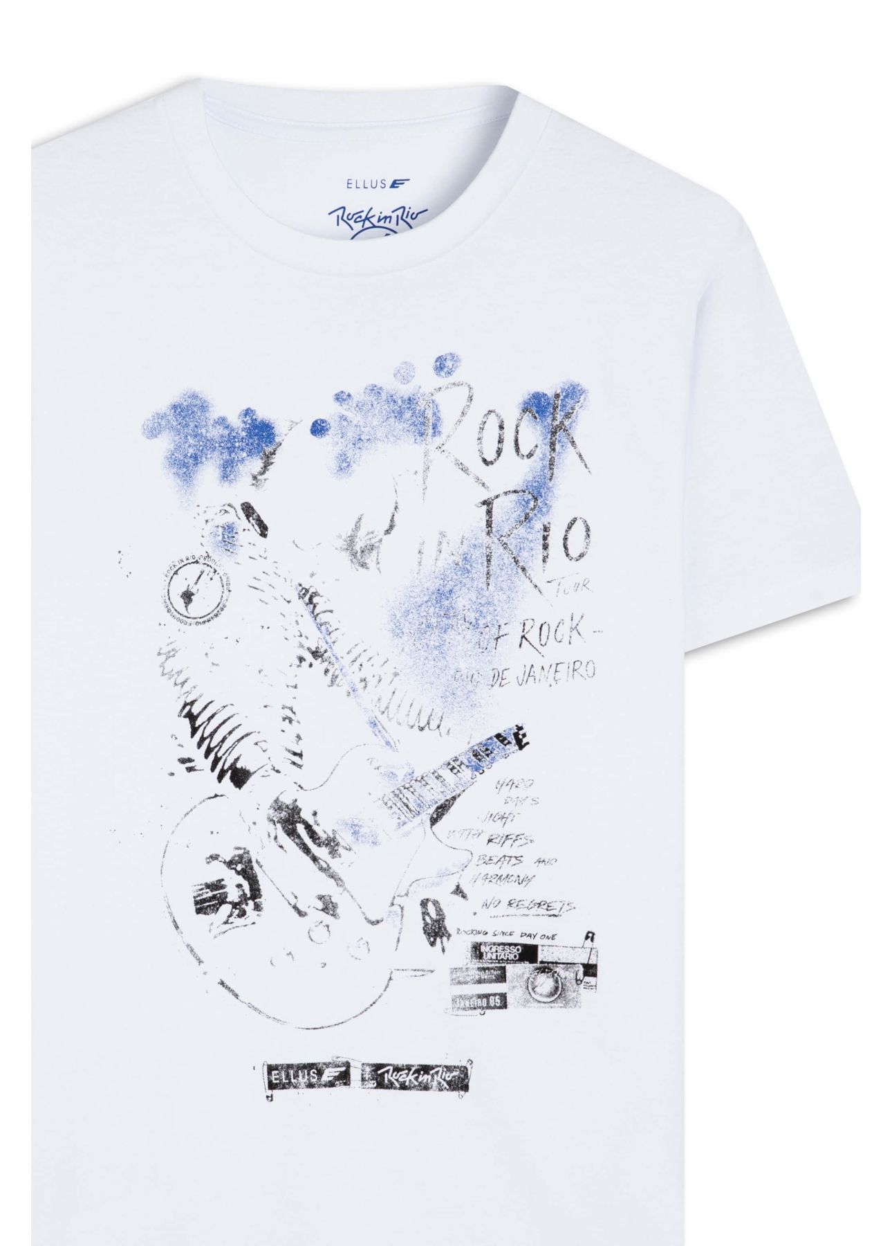 T-Shirt Fine Guitarist Rock Classic Branco