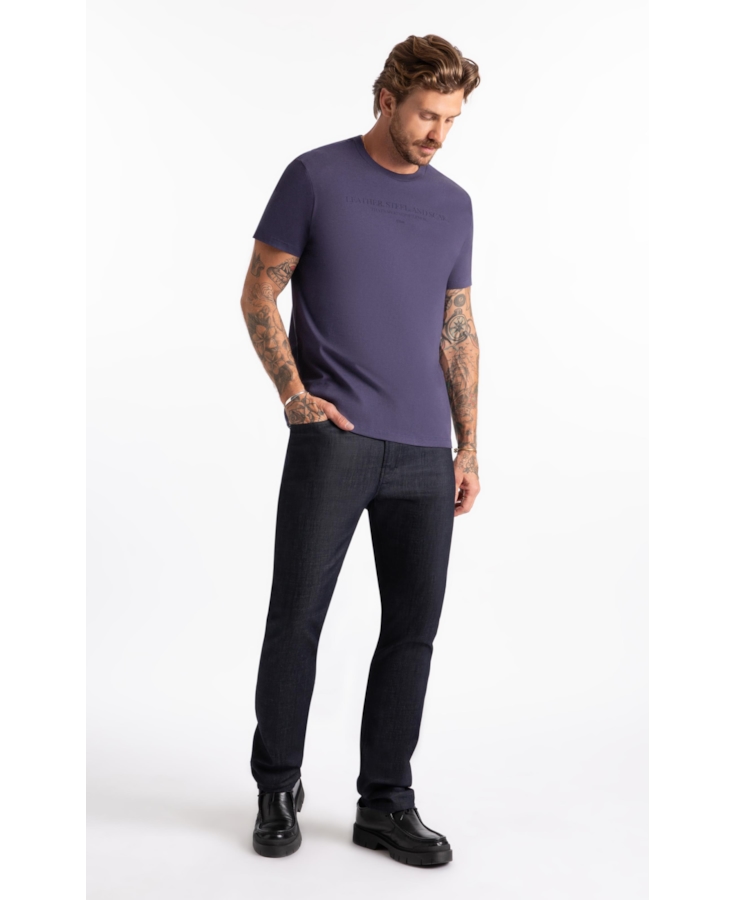 T-Shirt Fine Leather Steel Purple Blue