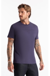 T-Shirt Fine Leather Steel Purple Blue