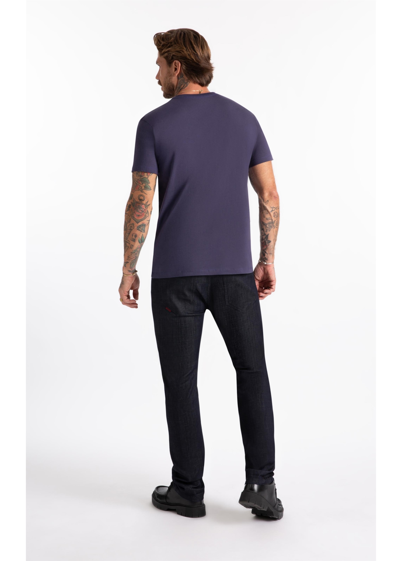 T-Shirt Fine Leather Steel Purple Blue