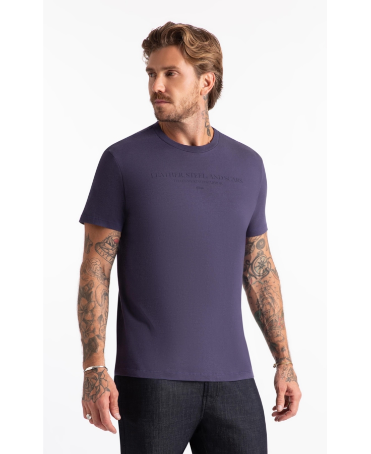 T-Shirt Fine Leather Steel Purple Blue