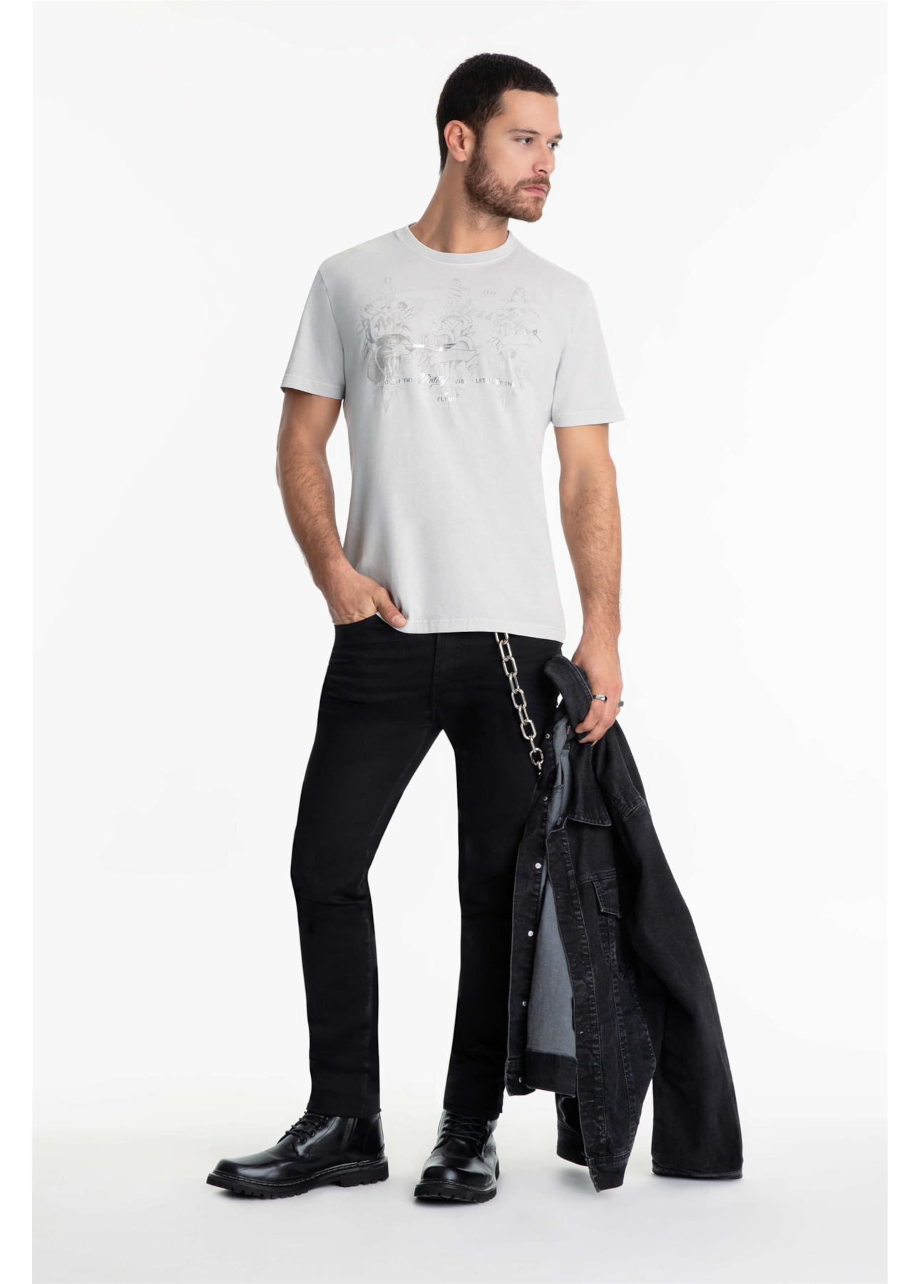 T-Shirt Fine Timeless Art Tatto Prata