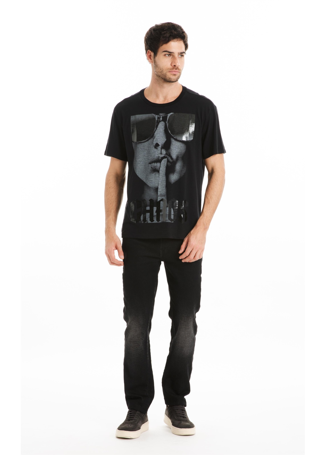 T-Shirt Flamê Fine Chaos Classic Preto