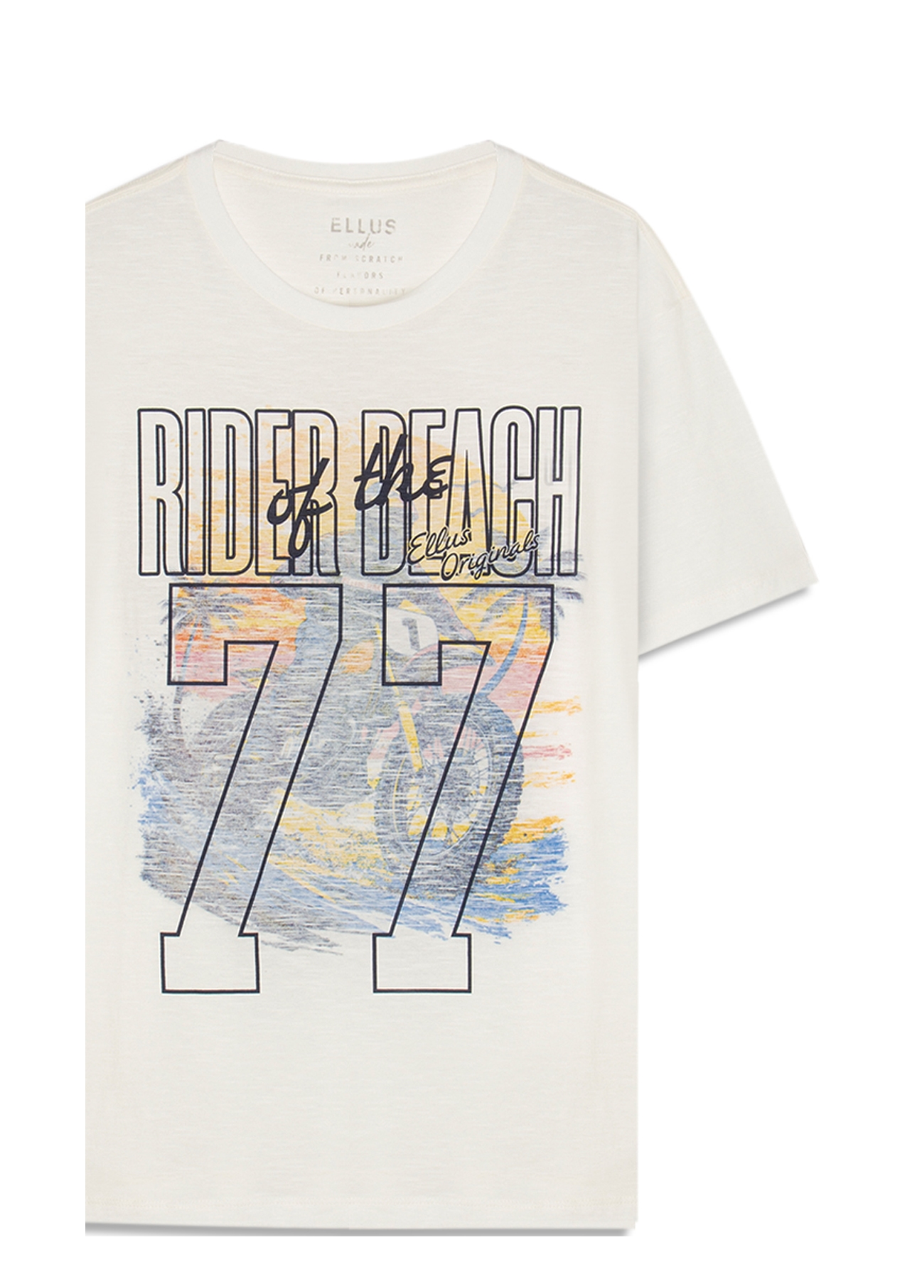 T-Shirt Flamê Rider Of The Beach Off White