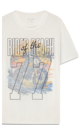 T-Shirt Flamê Rider Of The Beach Off White