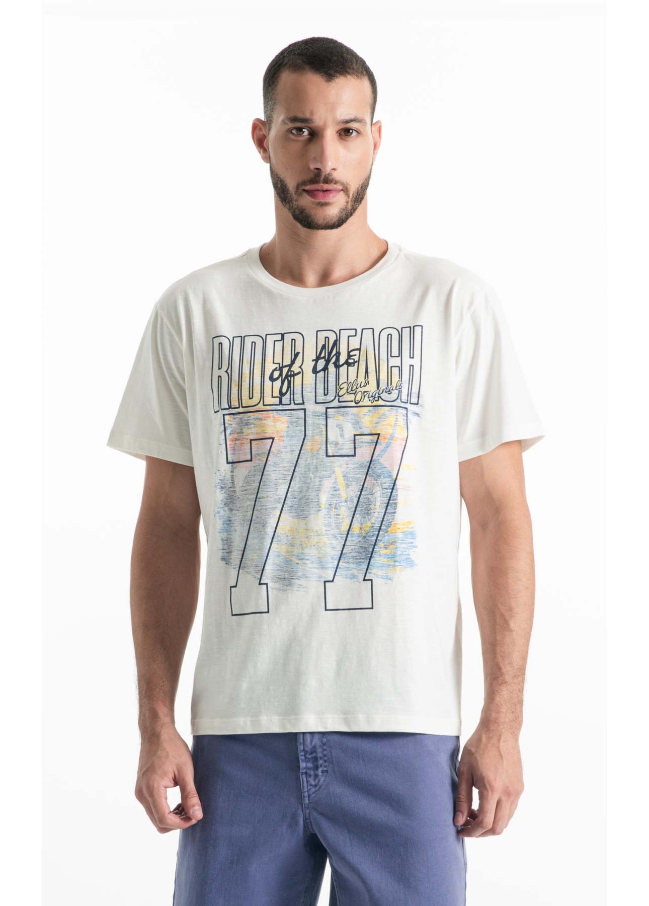T-Shirt Flamê Rider Of The Beach Off White