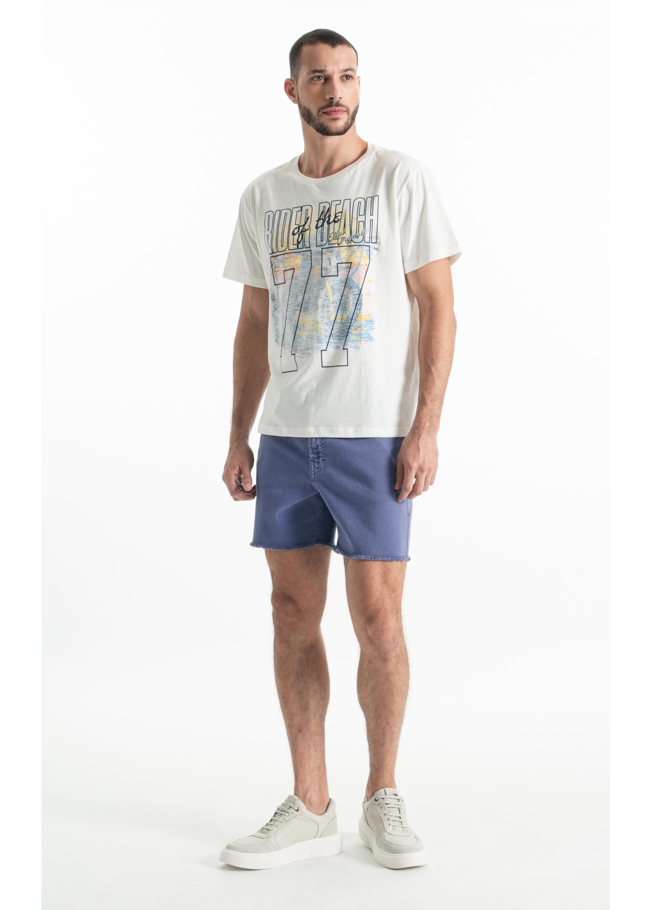 T-Shirt Flamê Rider Of The Beach Off White
