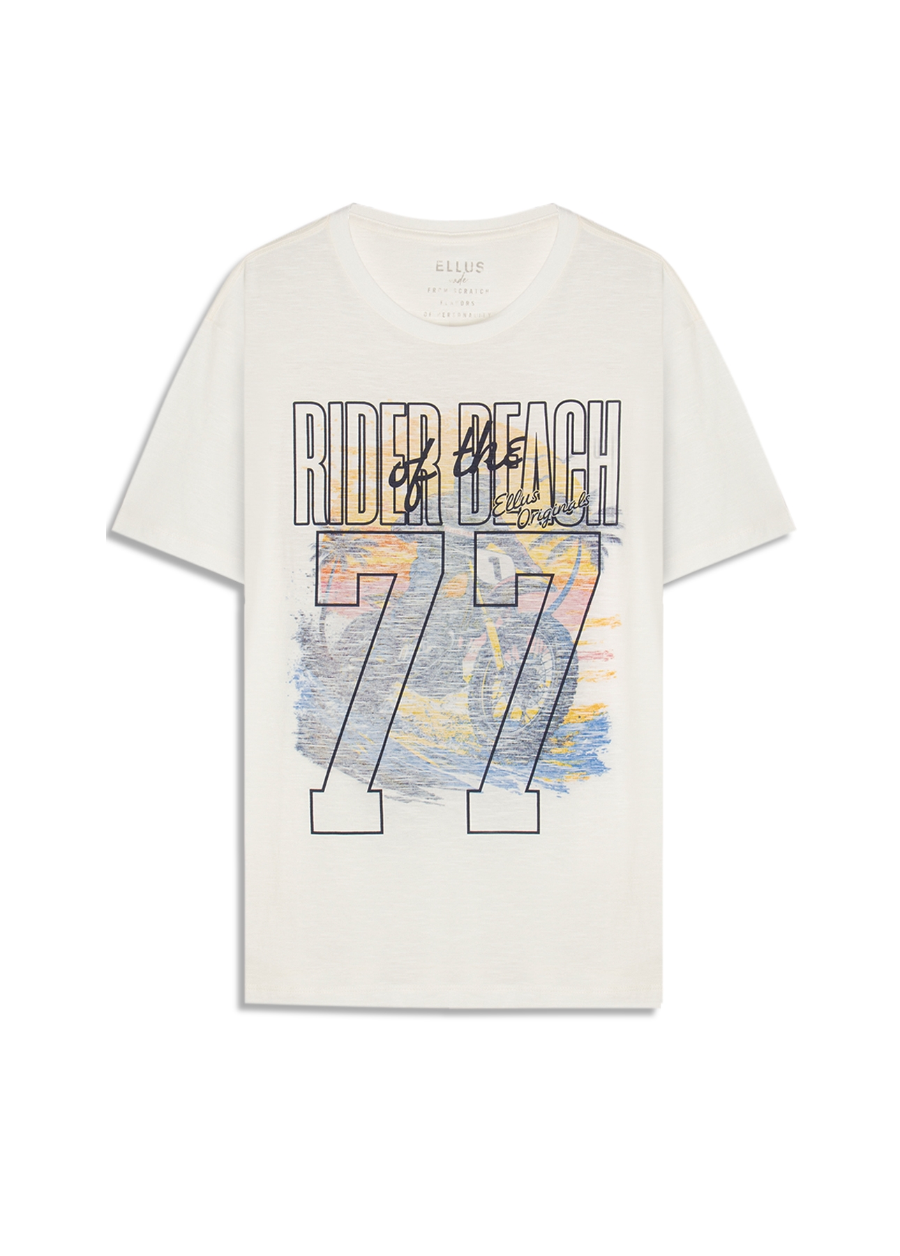 T-Shirt Flamê Rider Of The Beach Off White
