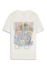 T-Shirt Flamê Rider Of The Beach Off White