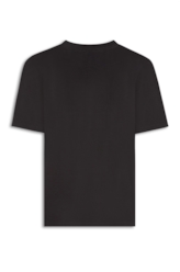 T-Shirt Fleece Flower Embroidery Preto