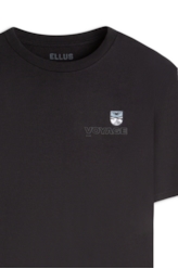 T-Shirt Fleece Flower Embroidery Preto