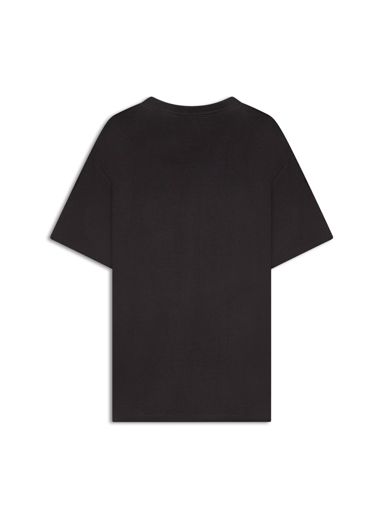 T-Shirt Fleece Flower Embroidery Preto