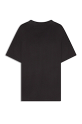 T-Shirt Fleece Flower Embroidery Preto