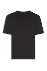 T-Shirt Fleece Flower Embroidery Preto