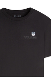 T-Shirt Fleece Flower Embroidery Preto