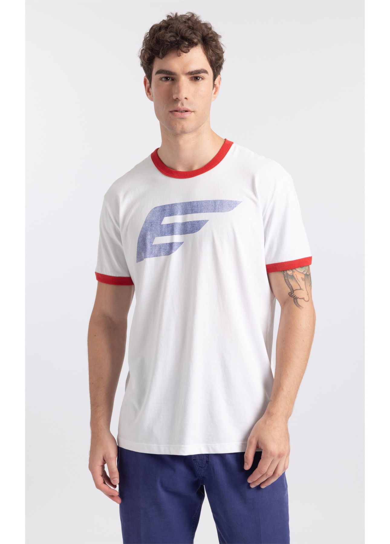 T-Shirt Gaze Flame Easa Contraste Off White