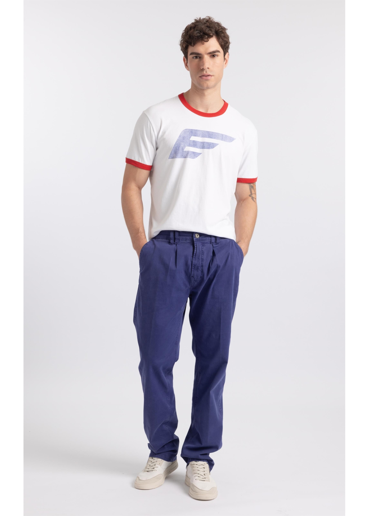 T-Shirt Gaze Flame Easa Contraste Off White