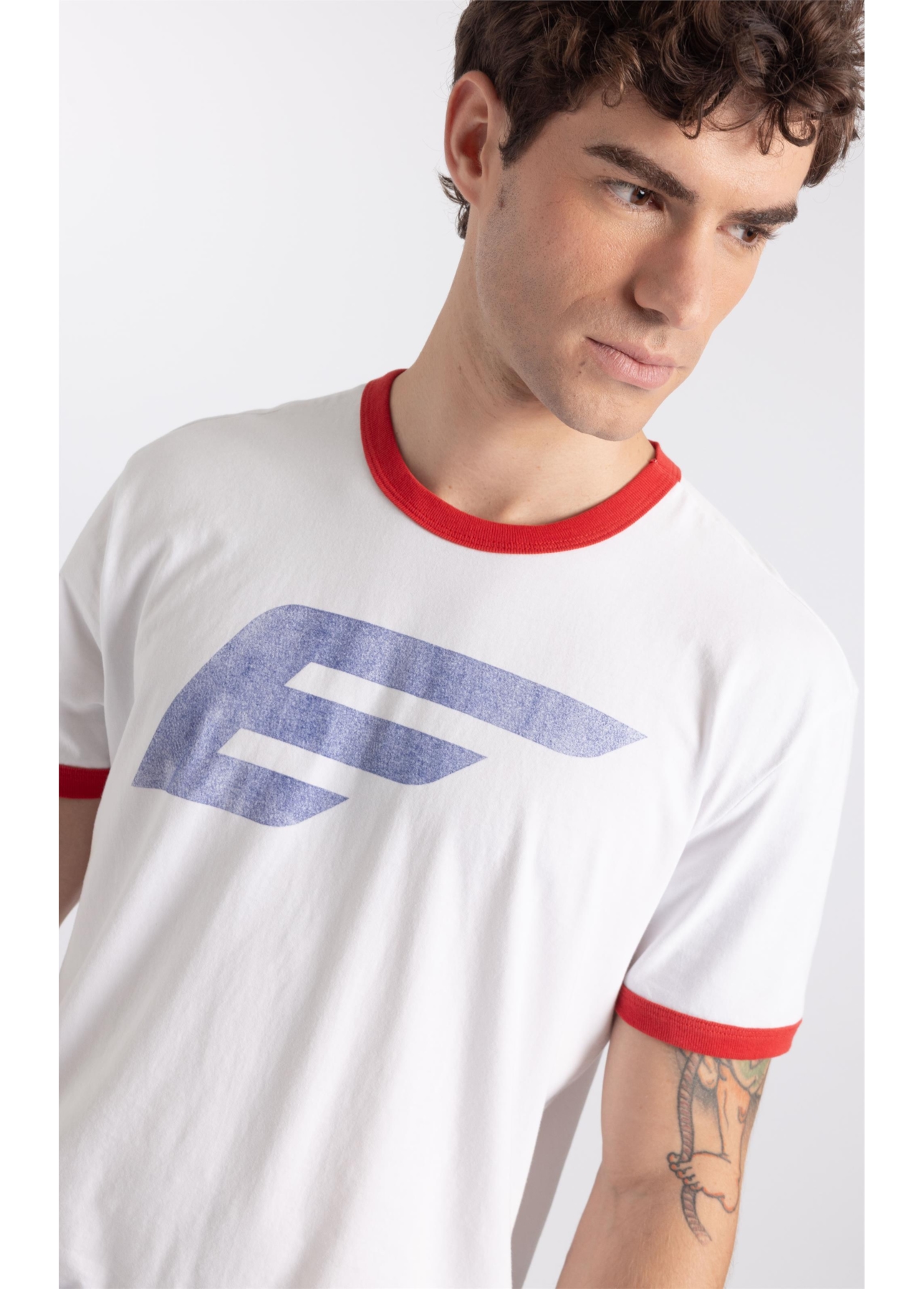 T-Shirt Gaze Flame Easa Contraste Off White