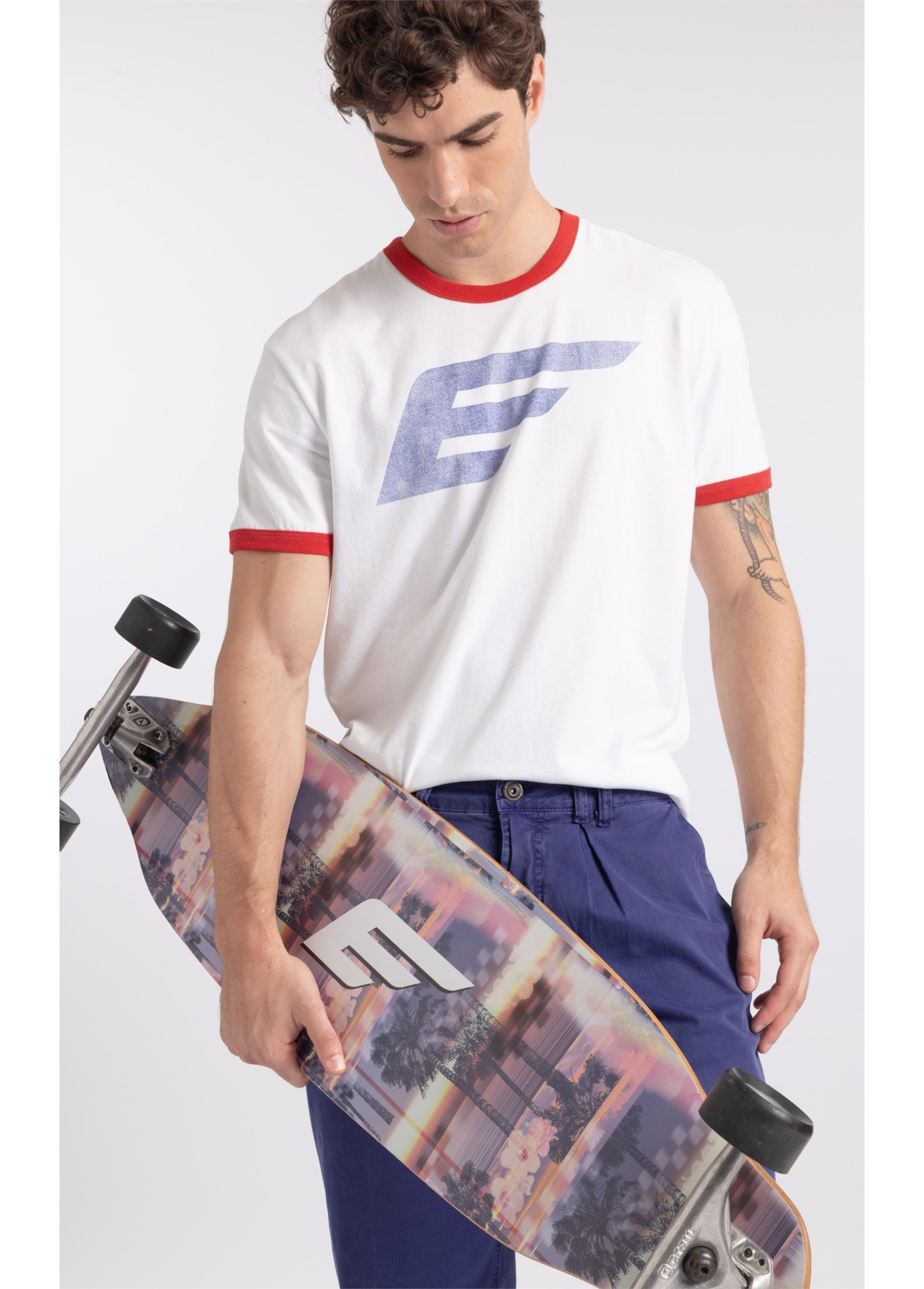 T-Shirt Gaze Flame Easa Contraste Off White