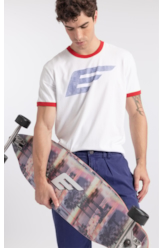 T-Shirt Gaze Flame Easa Contraste Off White