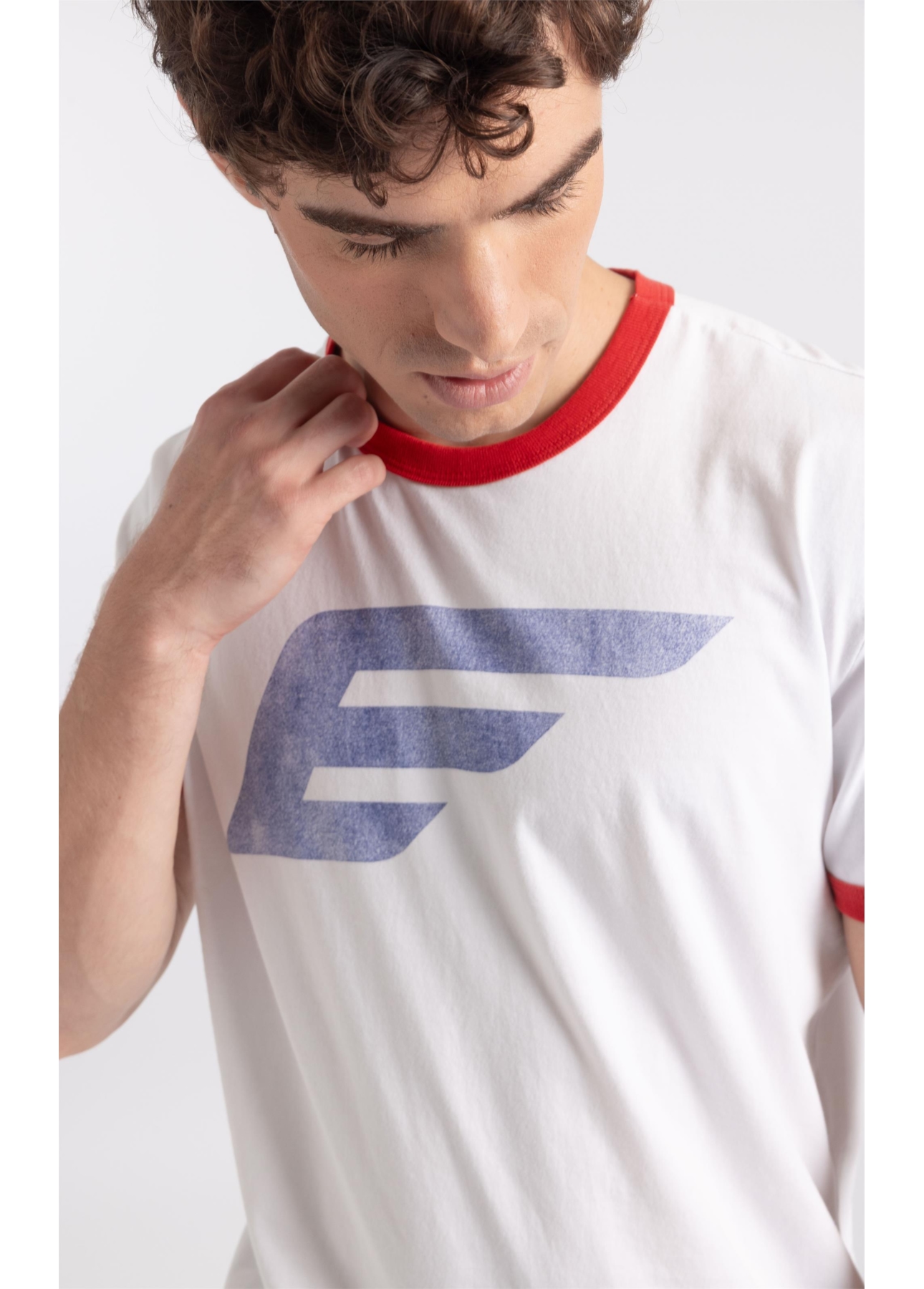 T-Shirt Gaze Flame Easa Contraste Off White