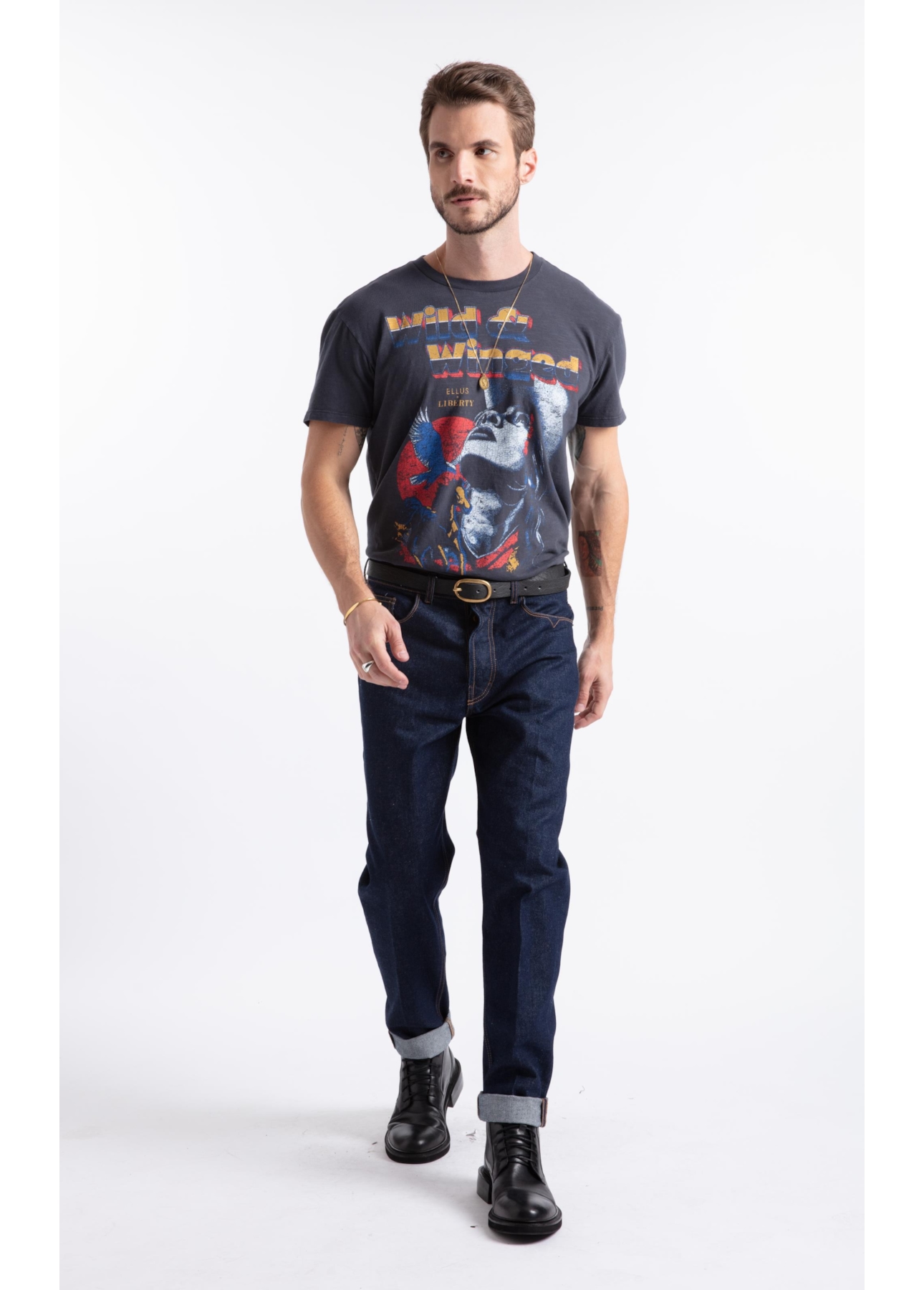 T-Shirt Gaze Flame Wildwinged Liberty Preto