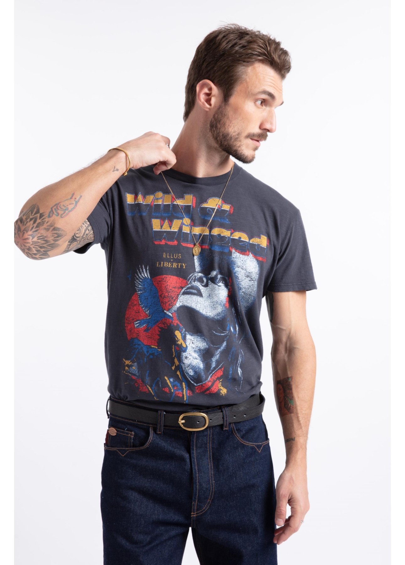 T-Shirt Gaze Flame Wildwinged Liberty Preto