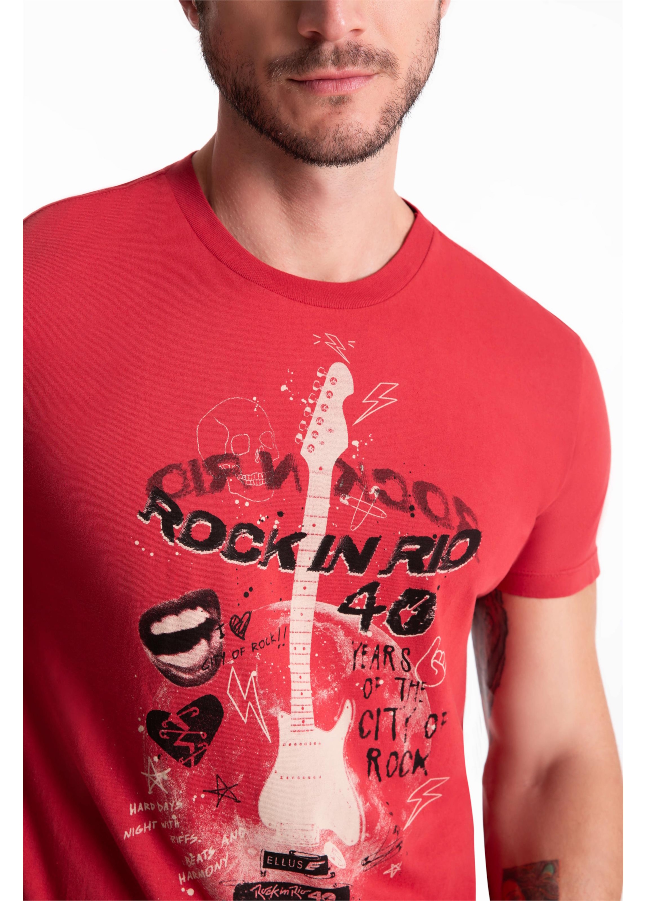 T-Shirt Guitar Rock Classic Cereja