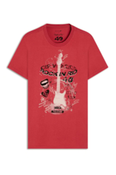 T-Shirt Guitar Rock Classic Cereja