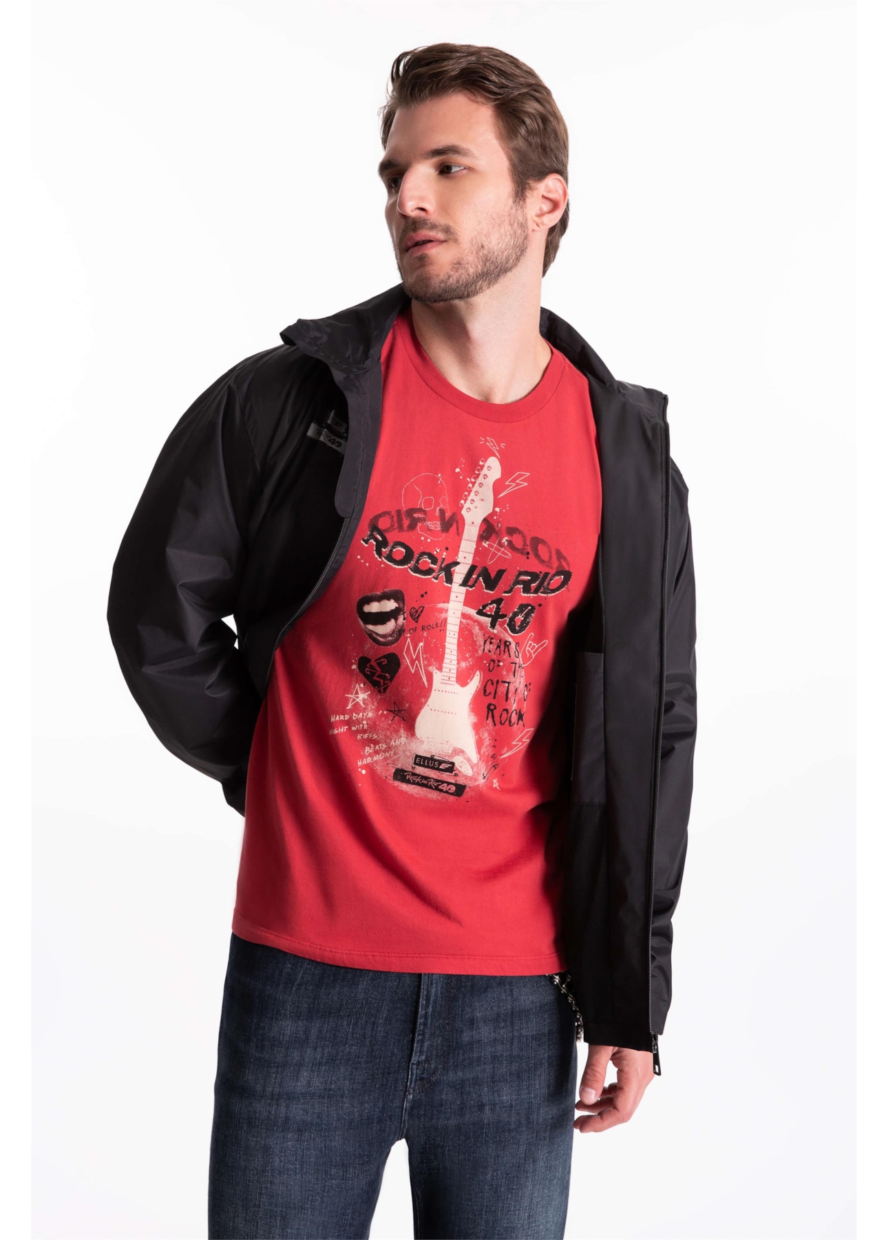 T-Shirt Guitar Rock Classic Cereja