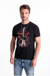 T-Shirt Guitar Rock Classic Preto