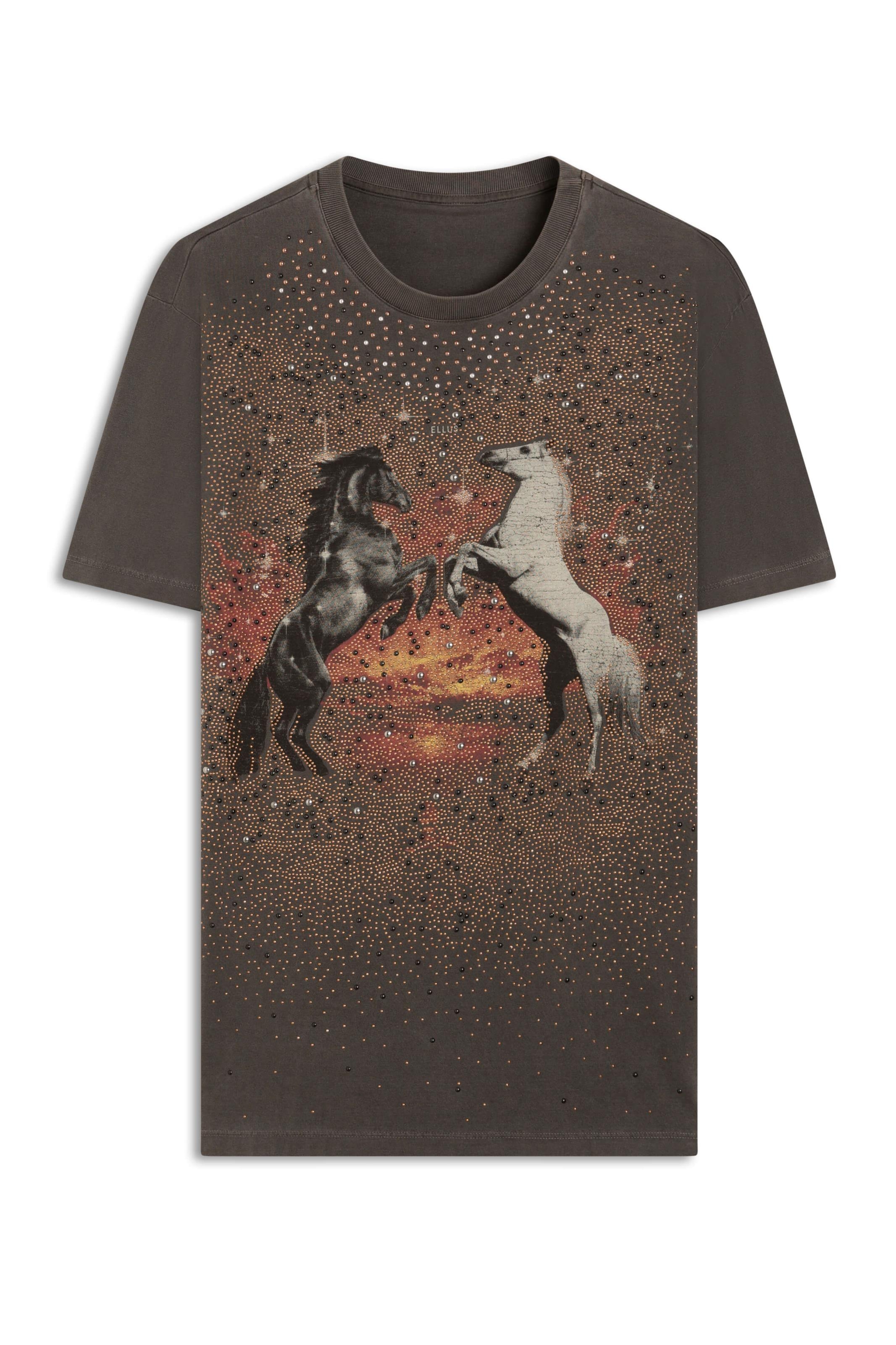 T-Shirt Horse Duo Shine Preto