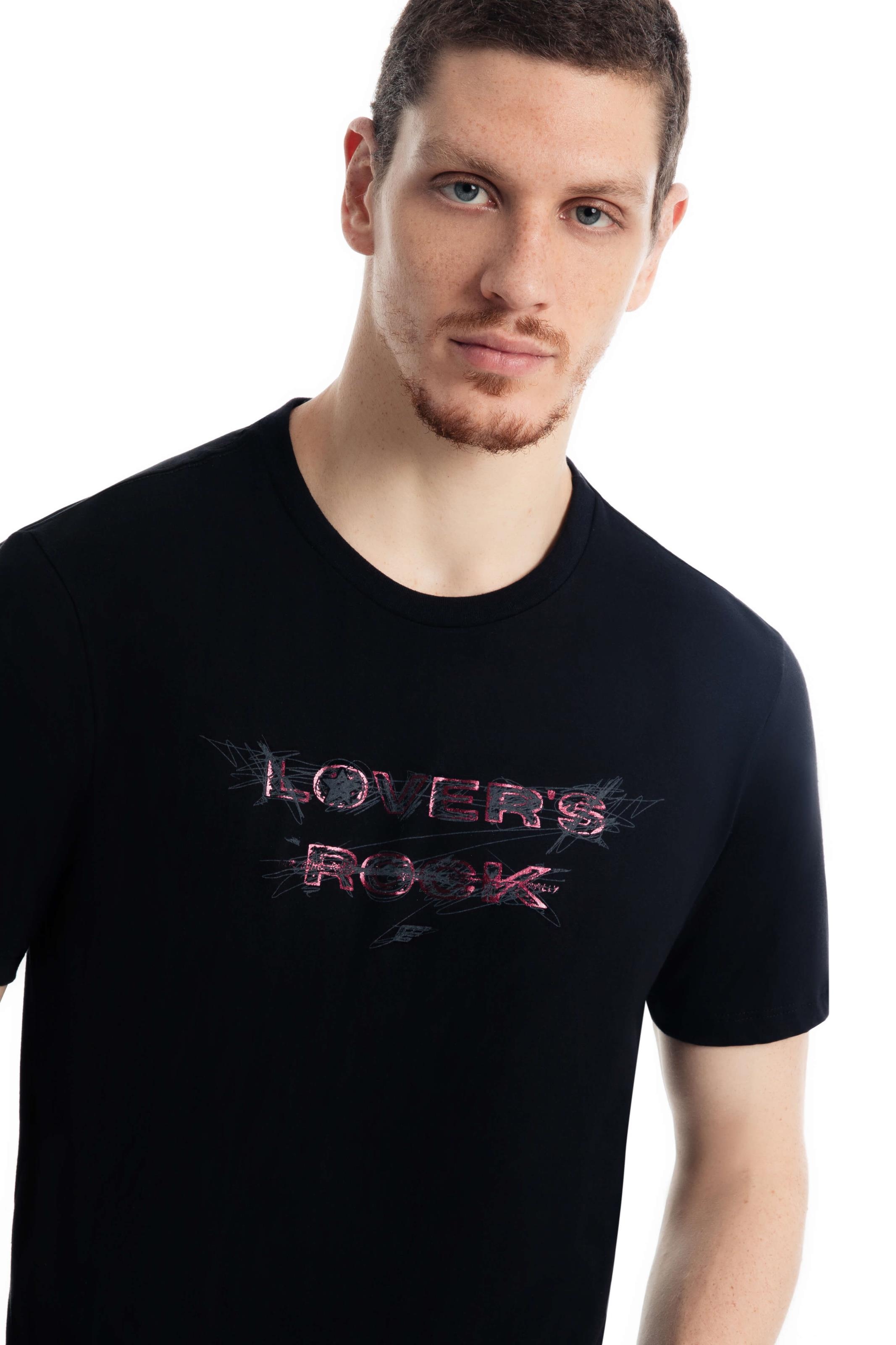 【BLACK】Lovers tee T-Shirt Lovers Rock Classic Preto