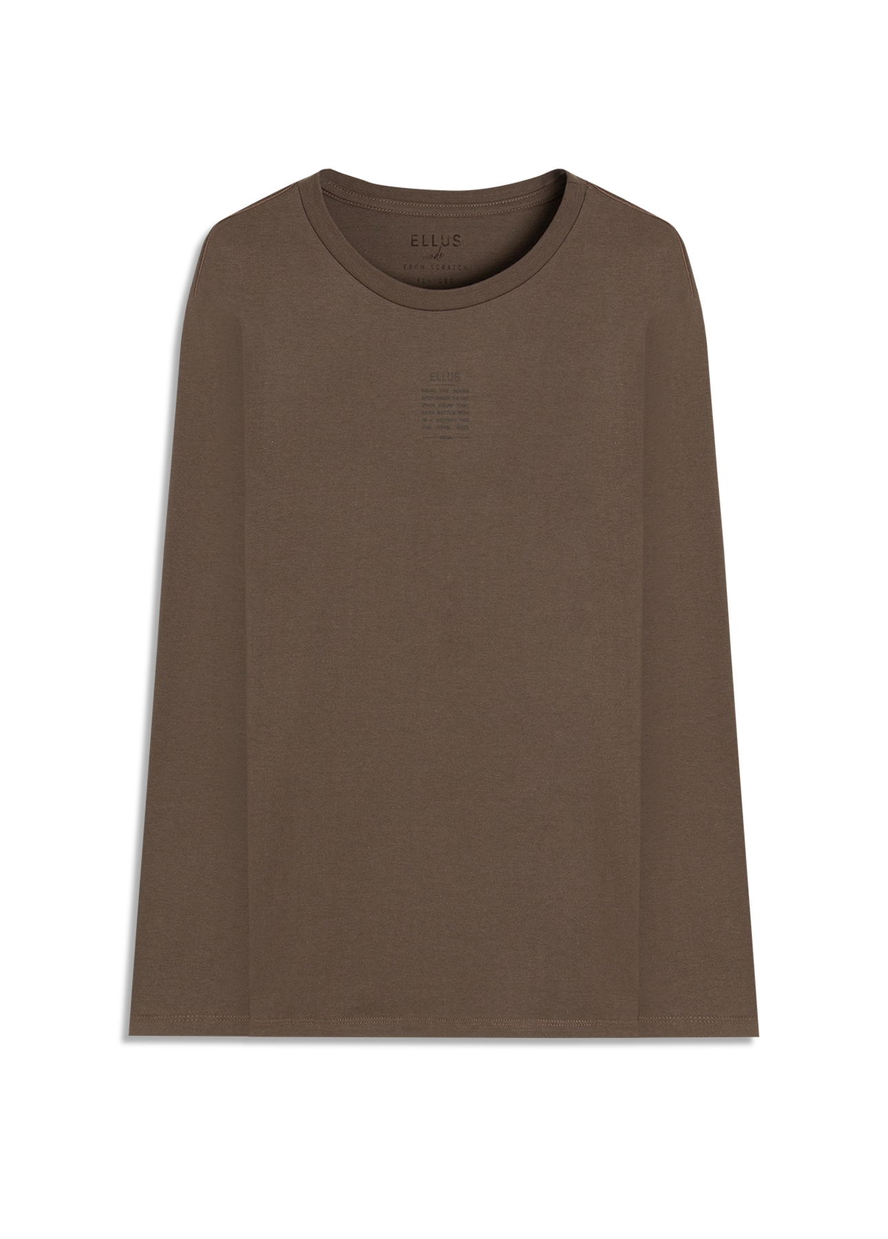 T-Shirt Manga Longa Fine Ellus Classic Tabaco