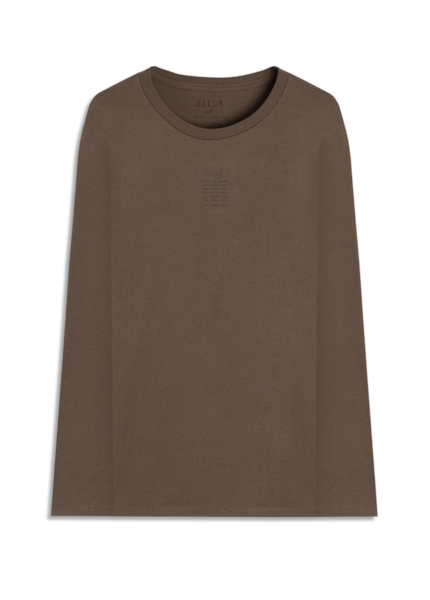 T-Shirt Manga Longa Fine Ellus Classic Tabaco