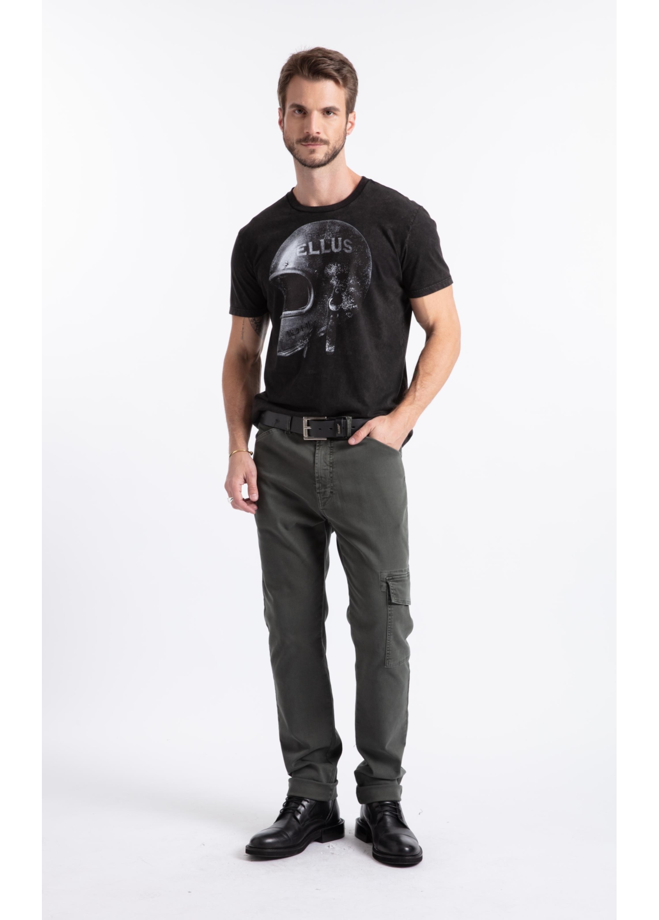 T-Shirt Marble Helmet Plumbo