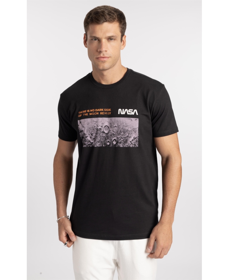 T-Shirt Moon Nasa Preto