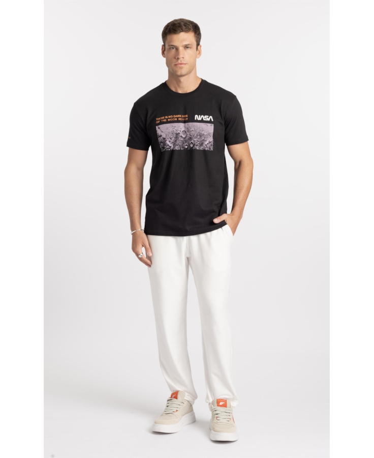 T-Shirt Moon Nasa Preto