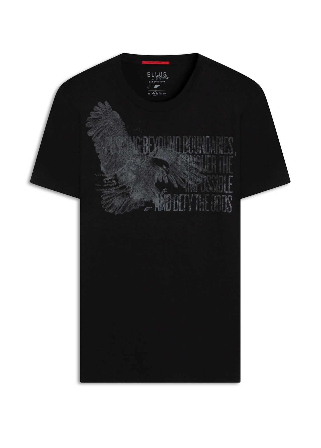 T-Shirt Pima Eagle Quote Preto