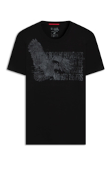 T-Shirt Pima Eagle Quote Preto