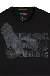 T-Shirt Pima Eagle Quote Preto