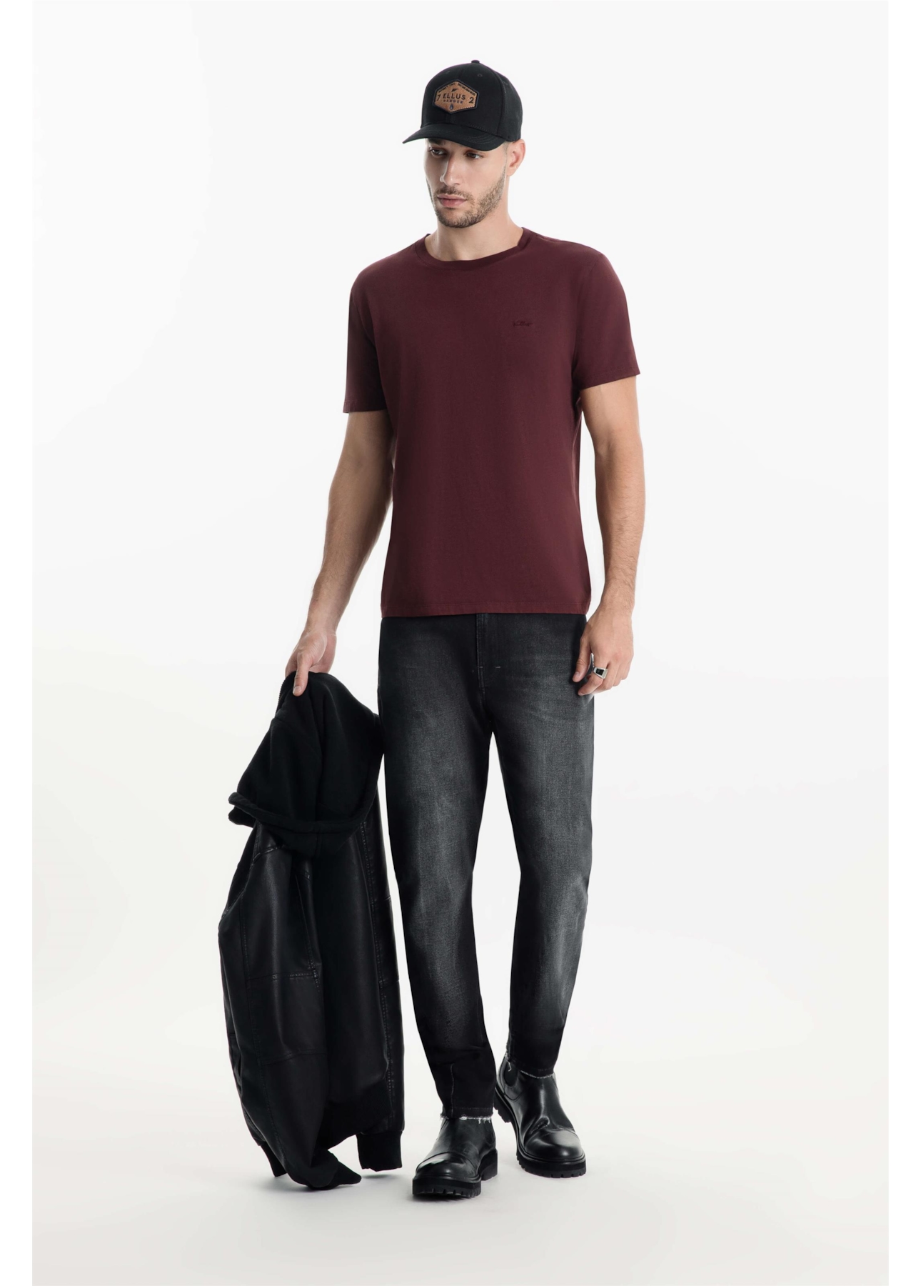 T-Shirt Pima Easa Mirror Bordeaux