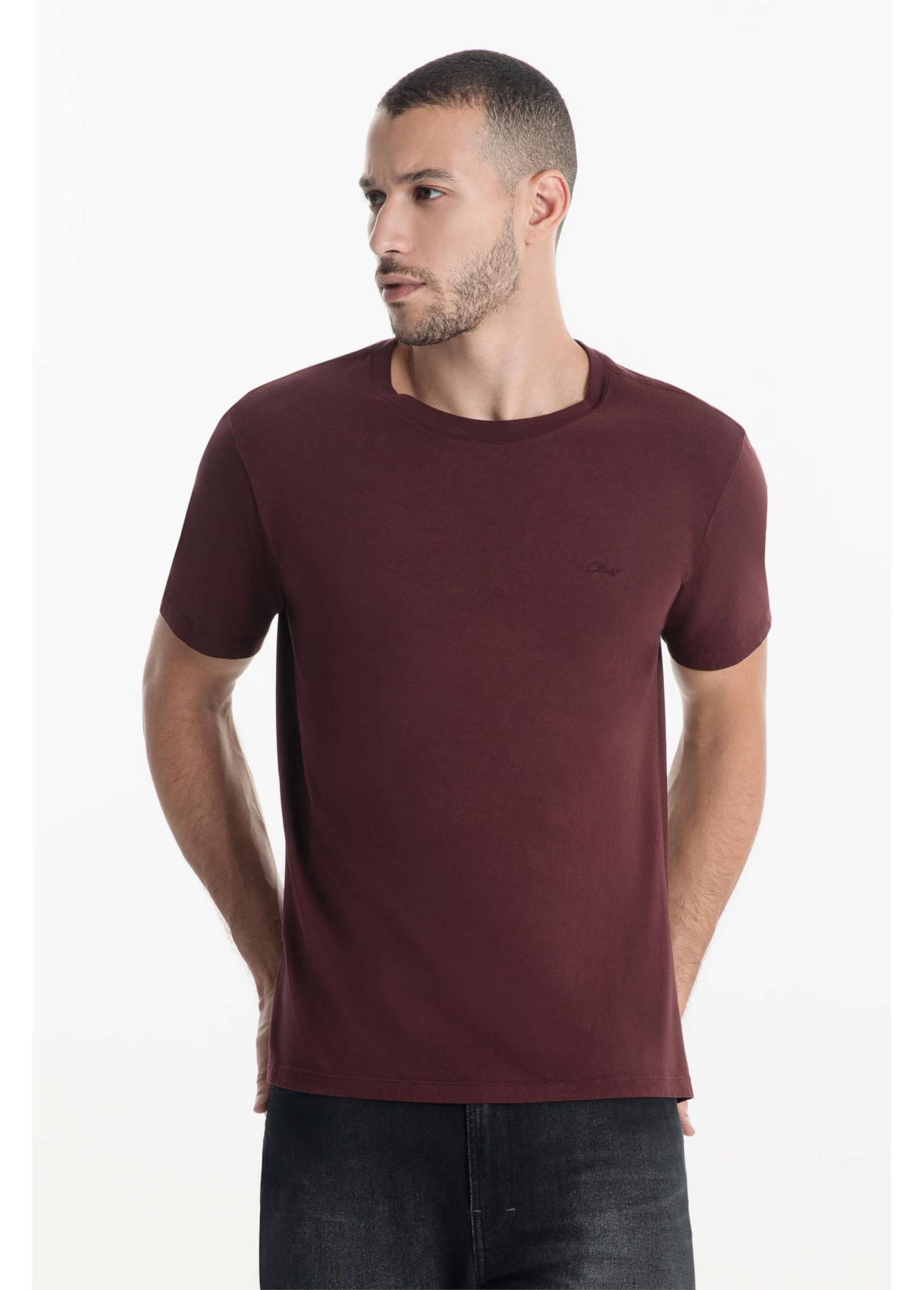 T-Shirt Pima Easa Mirror Bordeaux