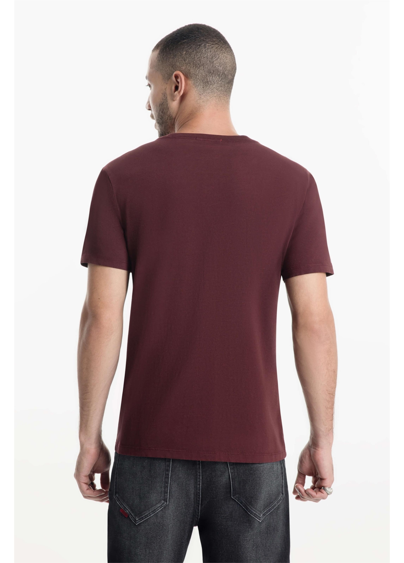 T-Shirt Pima Easa Mirror Bordeaux
