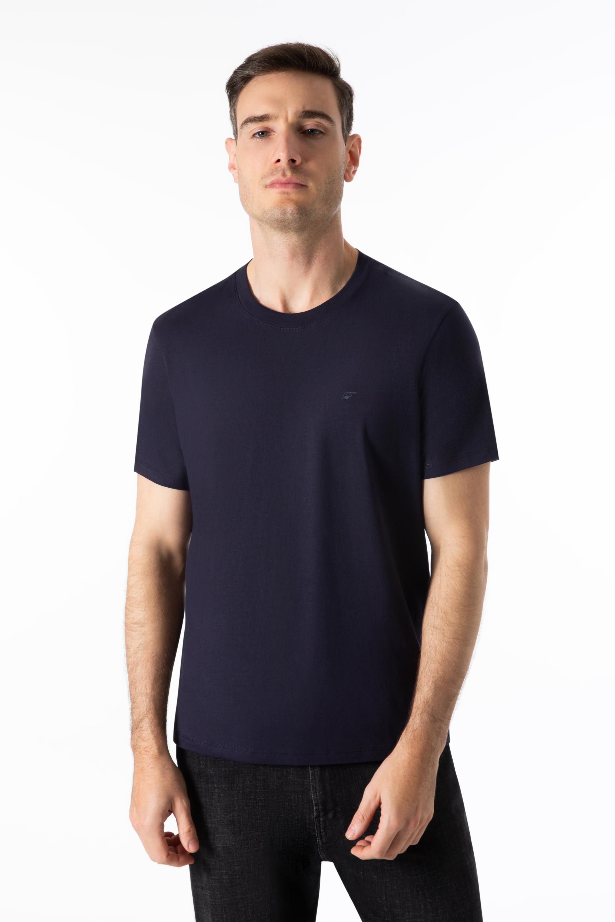 T-Shirt Pima Easa Mirror Classic Dark Navy