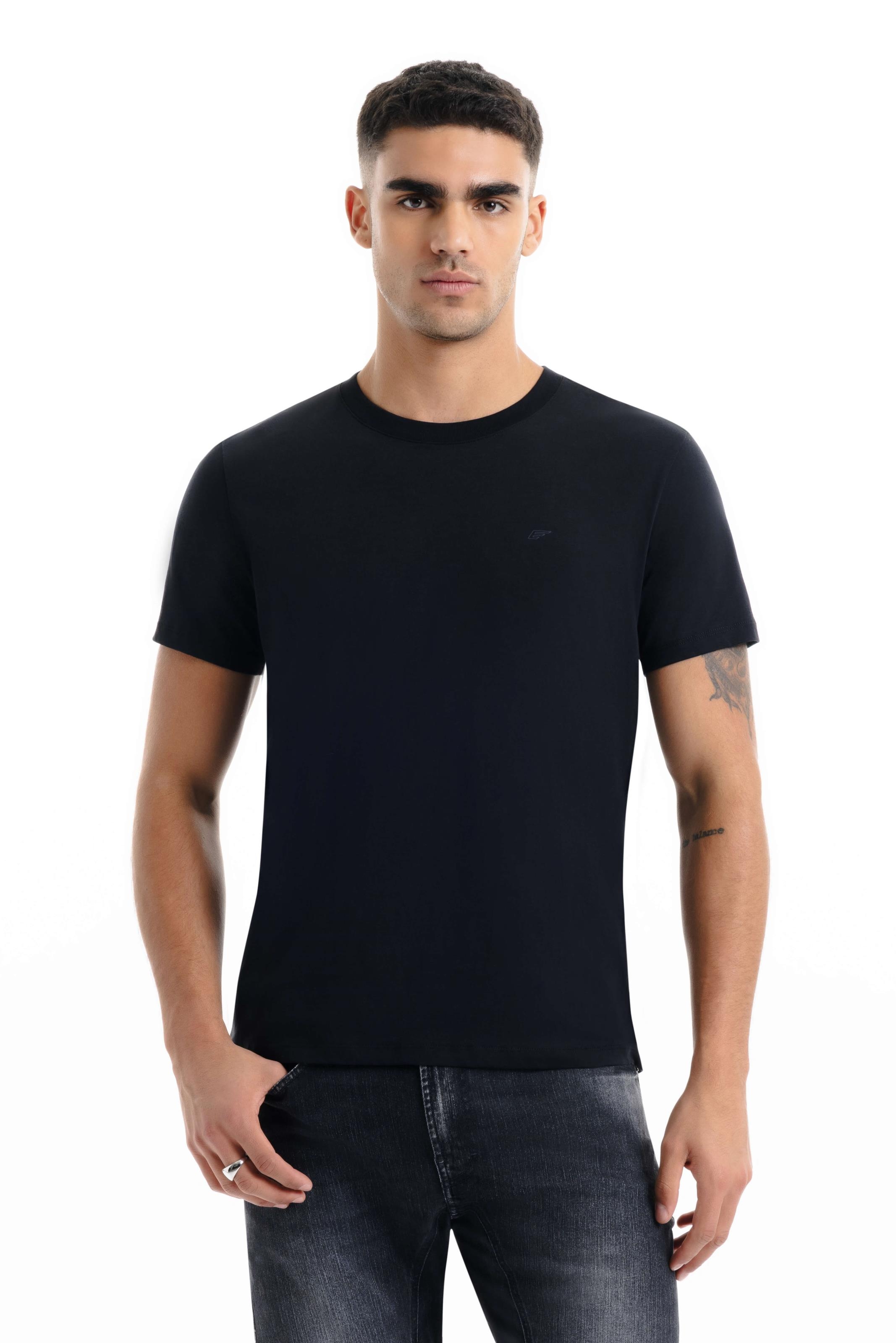T-Shirt Pima Easa Mirror Classic Preto